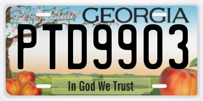 GA license plate PTD9903