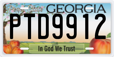 GA license plate PTD9912