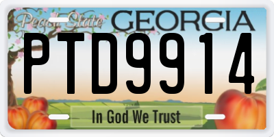 GA license plate PTD9914