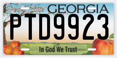 GA license plate PTD9923
