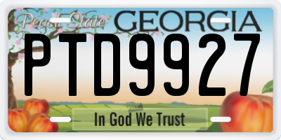 GA license plate PTD9927