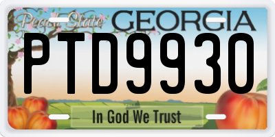 GA license plate PTD9930