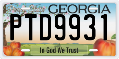GA license plate PTD9931