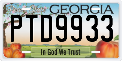 GA license plate PTD9933