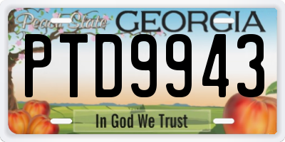 GA license plate PTD9943