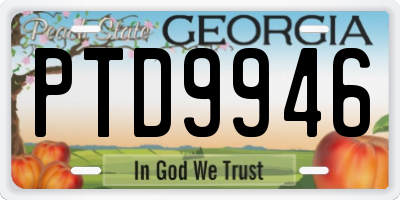 GA license plate PTD9946