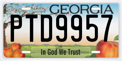 GA license plate PTD9957