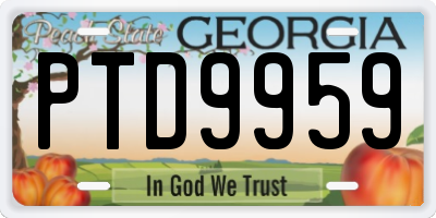 GA license plate PTD9959
