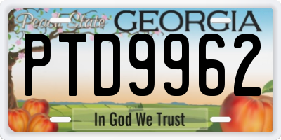 GA license plate PTD9962