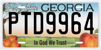 GA license plate PTD9964