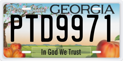 GA license plate PTD9971