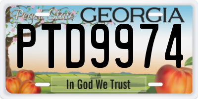 GA license plate PTD9974