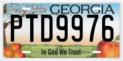 GA license plate PTD9976