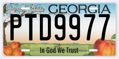 GA license plate PTD9977
