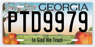 GA license plate PTD9979