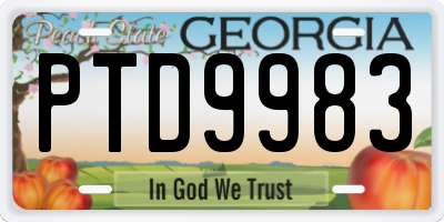 GA license plate PTD9983