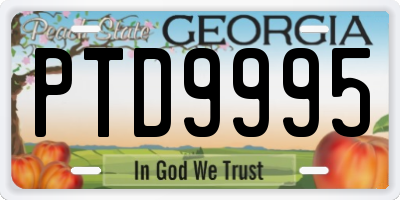 GA license plate PTD9995