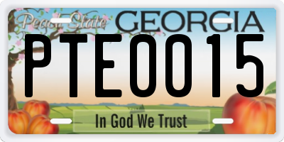 GA license plate PTE0015