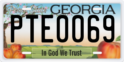 GA license plate PTE0069