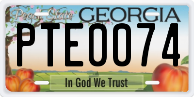 GA license plate PTE0074