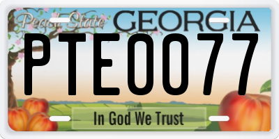 GA license plate PTE0077