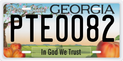 GA license plate PTE0082