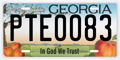 GA license plate PTE0083