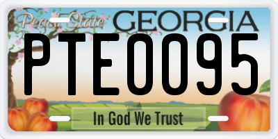 GA license plate PTE0095