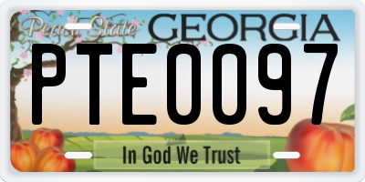 GA license plate PTE0097