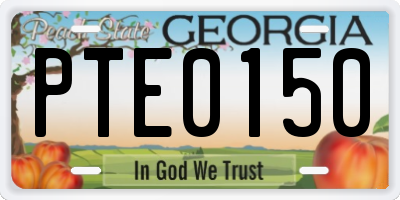 GA license plate PTE0150