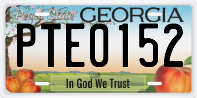 GA license plate PTE0152