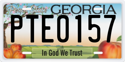 GA license plate PTE0157