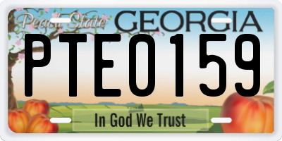 GA license plate PTE0159