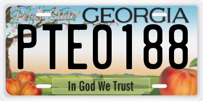 GA license plate PTE0188