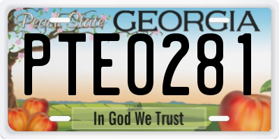 GA license plate PTE0281