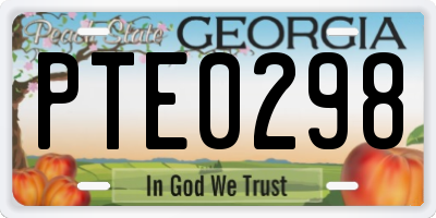 GA license plate PTE0298