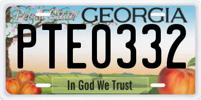 GA license plate PTE0332