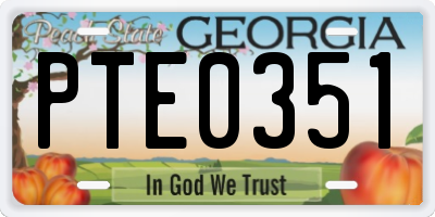 GA license plate PTE0351