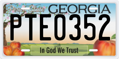 GA license plate PTE0352