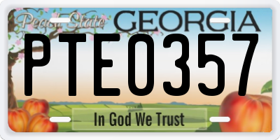 GA license plate PTE0357