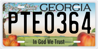 GA license plate PTE0364