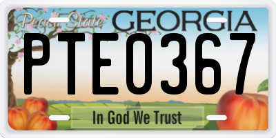GA license plate PTE0367