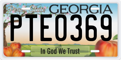 GA license plate PTE0369