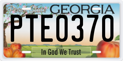 GA license plate PTE0370