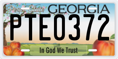 GA license plate PTE0372