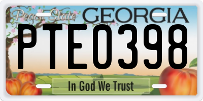 GA license plate PTE0398