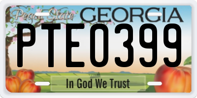 GA license plate PTE0399