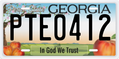 GA license plate PTE0412