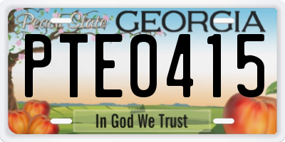GA license plate PTE0415