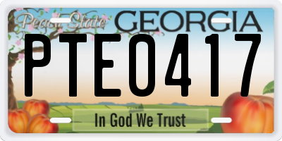 GA license plate PTE0417